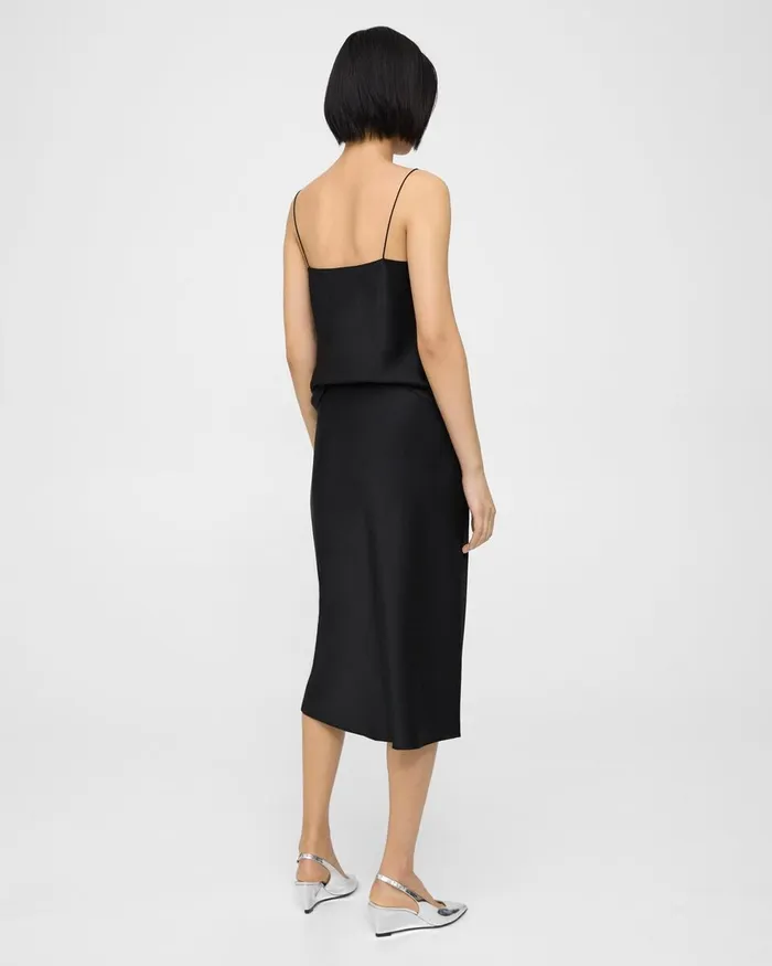 Women Theory Skirts Slip Skirt In Satin Black