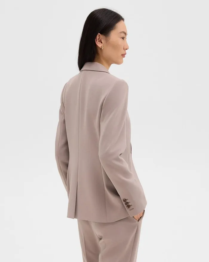 Women Theory Suits Staple Blazer In Admiral Crepe Cinder