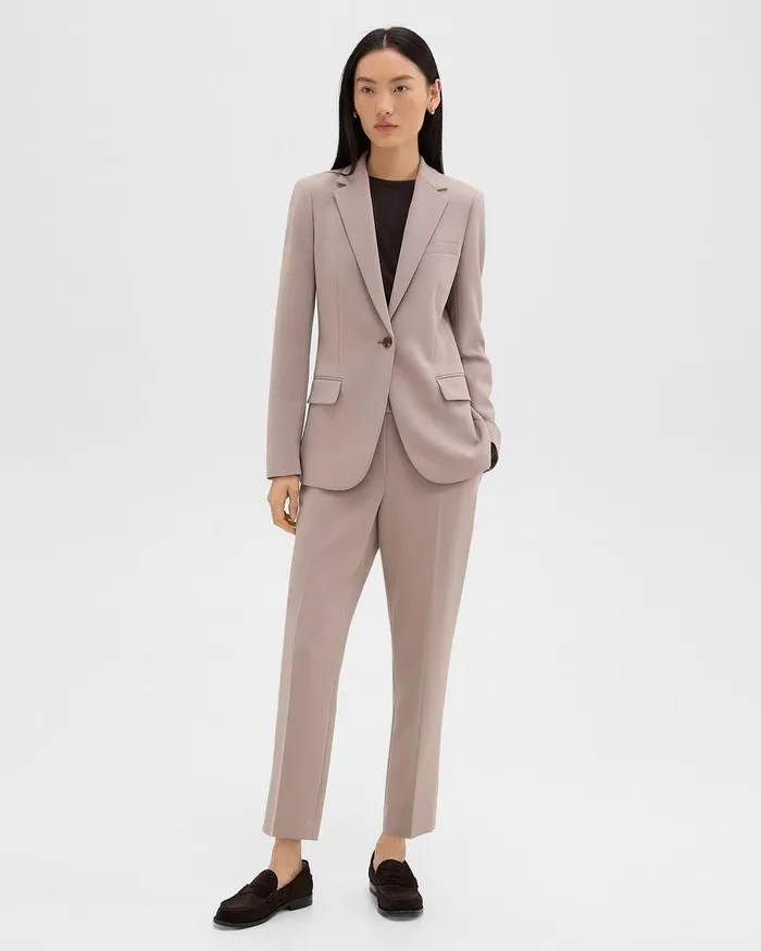 Women Theory Suits Staple Blazer In Admiral Crepe Cinder