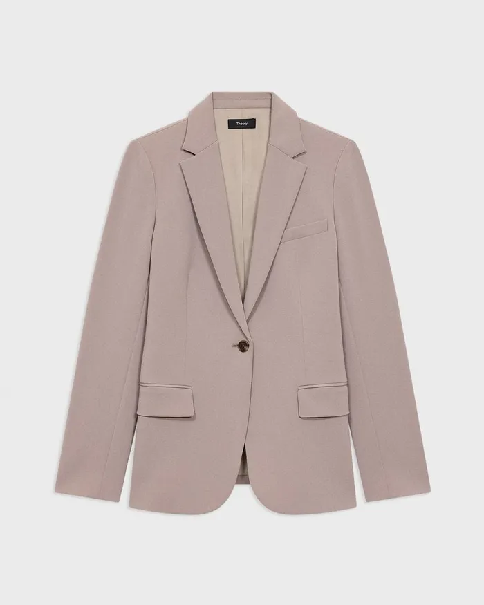 Women Theory Suits Staple Blazer In Admiral Crepe Cinder