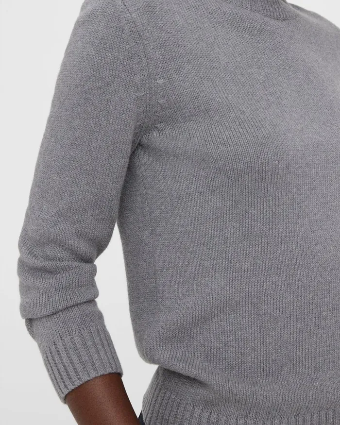 Women Theory Sweaters Cardigans Shrunken Crewneck Sweater In CottonCashmere Husky