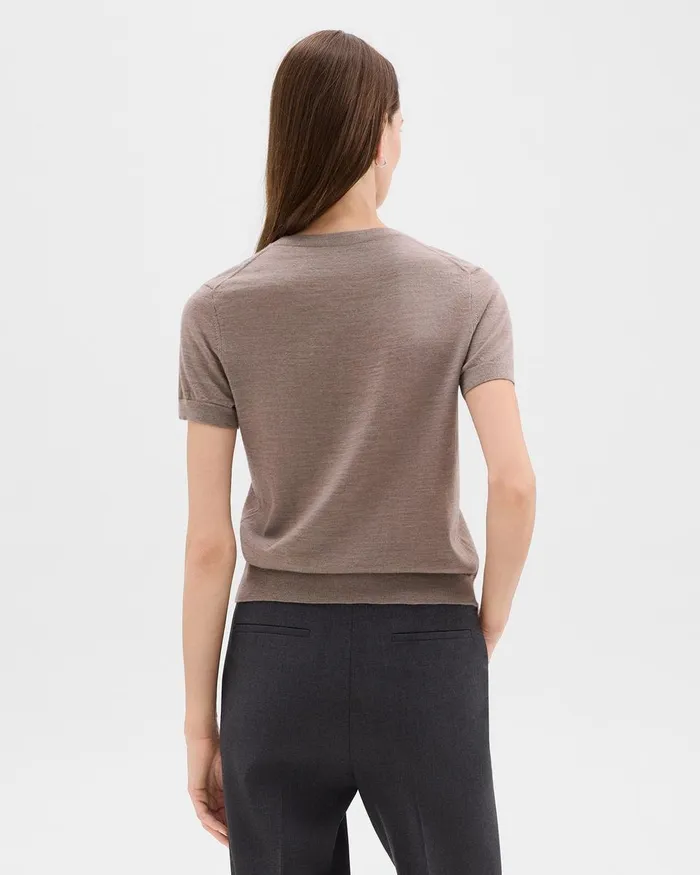 Women Theory Sweaters Cardigans Sweater Tee In Regal Wool Light Cinder