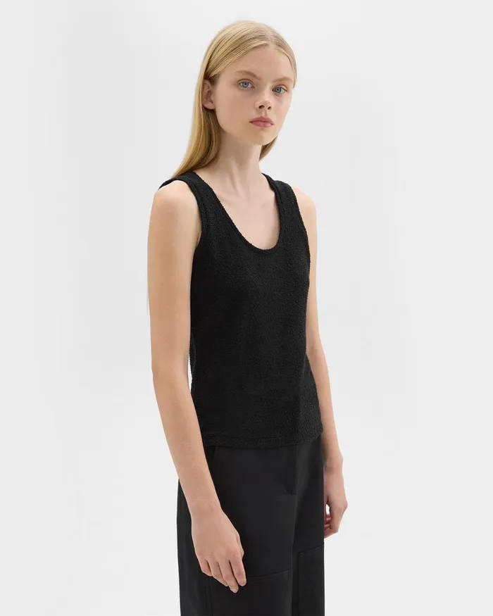 Women Theory TShirts Tank Tops Tiny Tank In Boucleacute Jersey Black