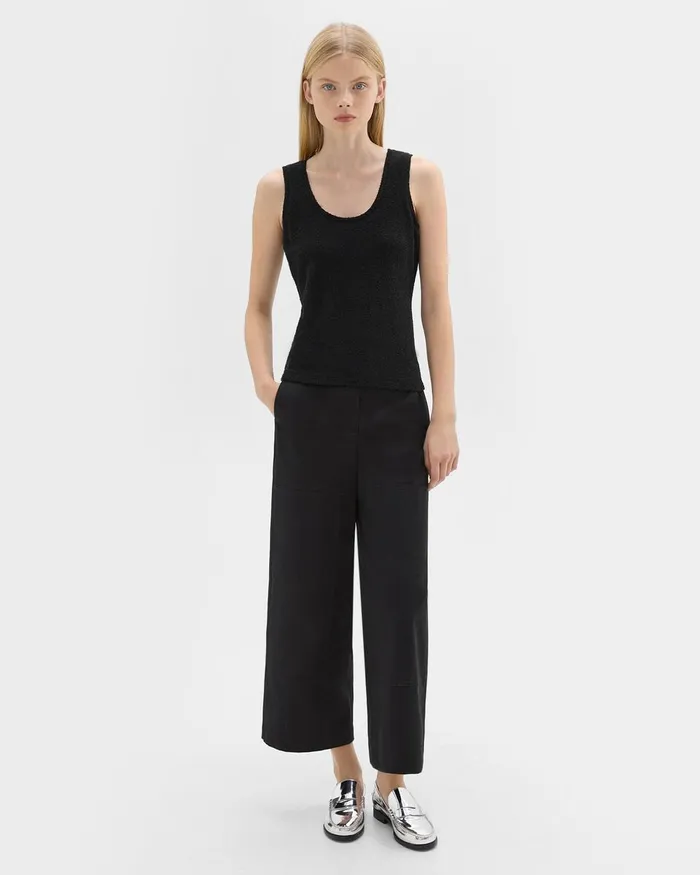 Women Theory TShirts Tank Tops Tiny Tank In Boucleacute Jersey Black