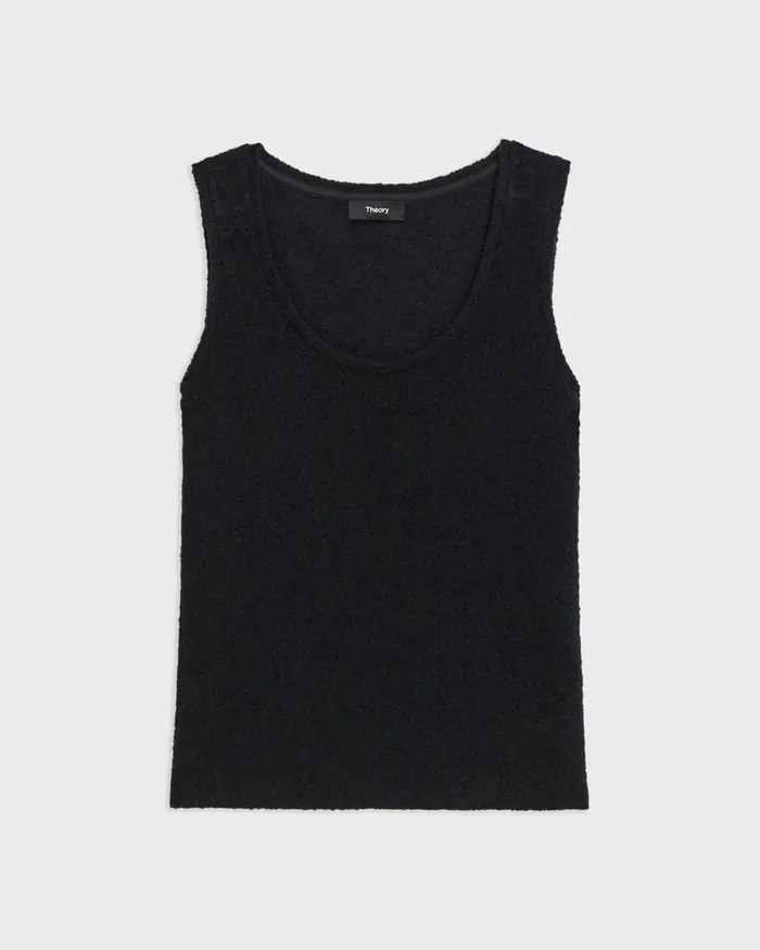 Women Theory TShirts Tank Tops Tiny Tank In Boucleacute Jersey Black