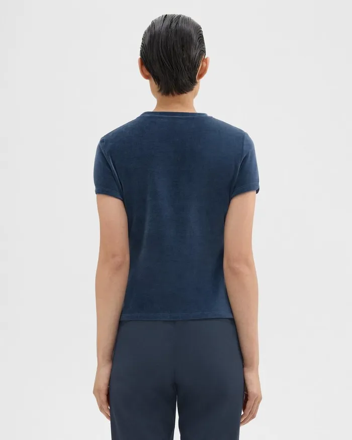 Women Theory TShirts Tank Tops Tiny Tee In Velour Nocturne Navy