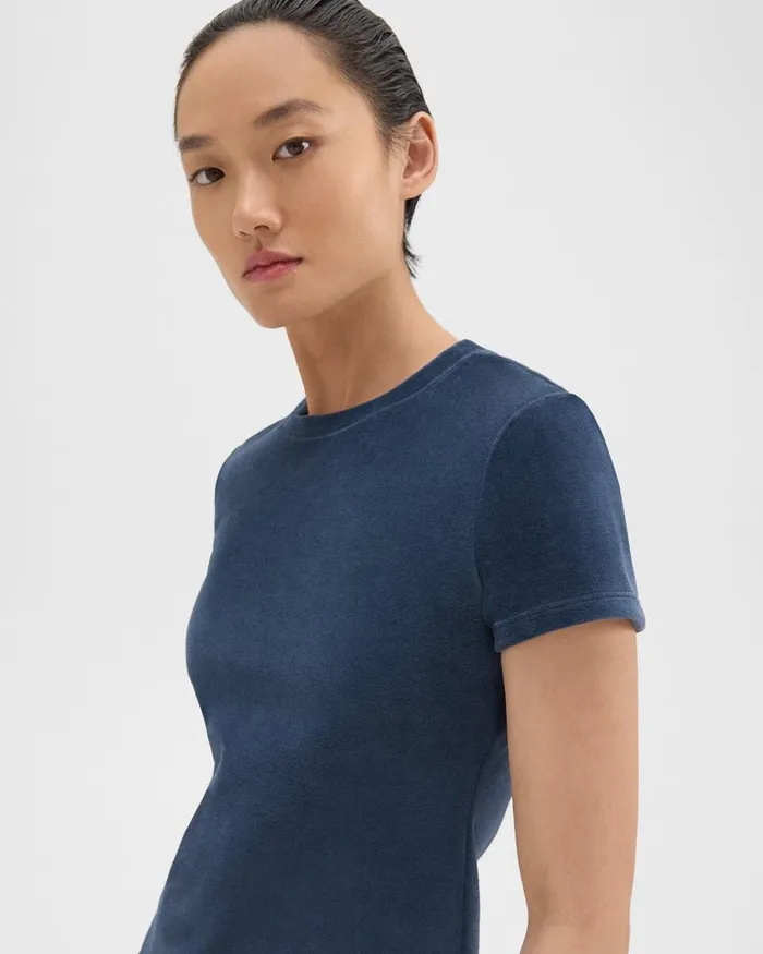 Women Theory TShirts Tank Tops Tiny Tee In Velour Nocturne Navy