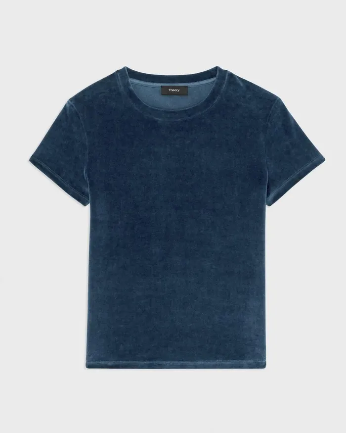 Women Theory TShirts Tank Tops Tiny Tee In Velour Nocturne Navy
