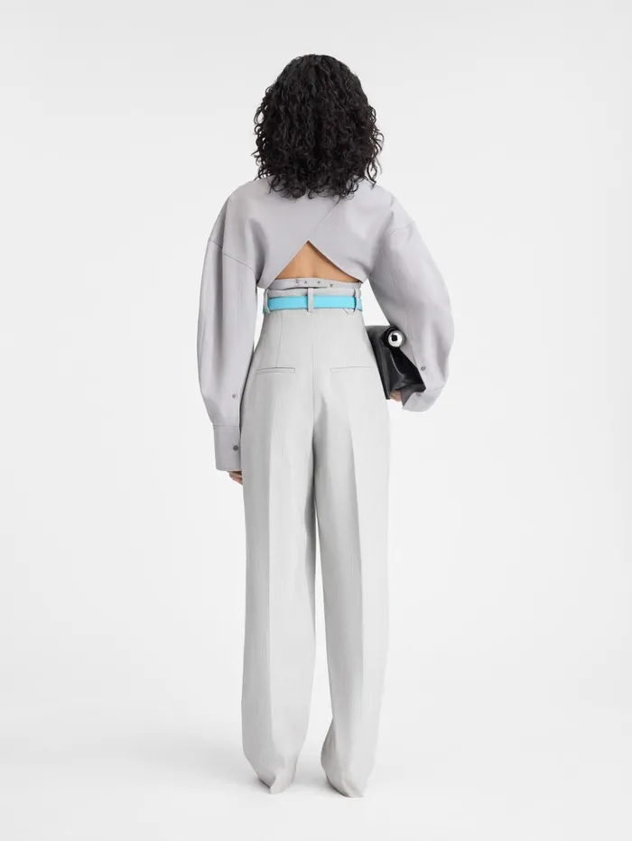 Women Tops and Shirts JACQUEMUS The Casaco Top Light Grey Women Tops and Shirts JACQUEMUS The Casaco Top Light Grey