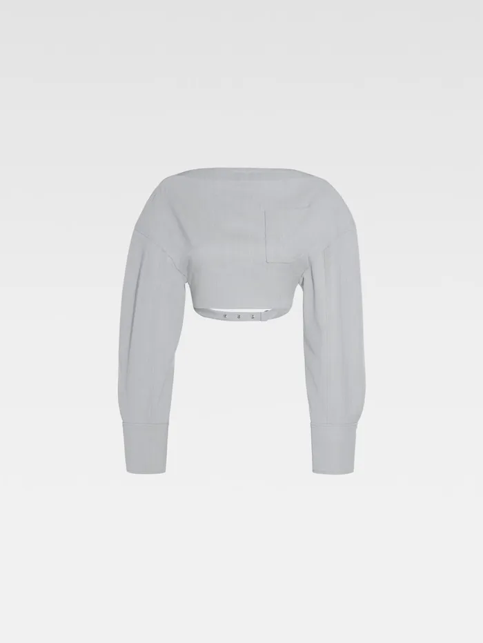 Women Tops and Shirts JACQUEMUS The Casaco Top Light Grey Women Tops and Shirts JACQUEMUS The Casaco Top Light Grey