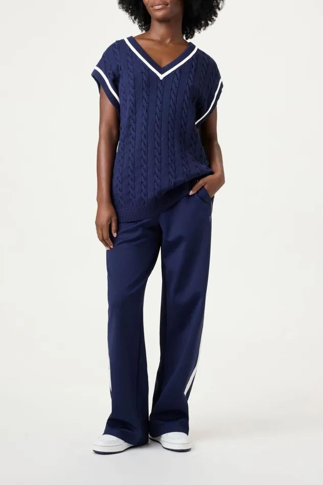 Women Tops and TShirts Fila Baseline Cable Knit Vest 492 Filanavygardenia Women Tops and TShirts Fila Baseline Cable Knit Vest 492 Filanavygardenia