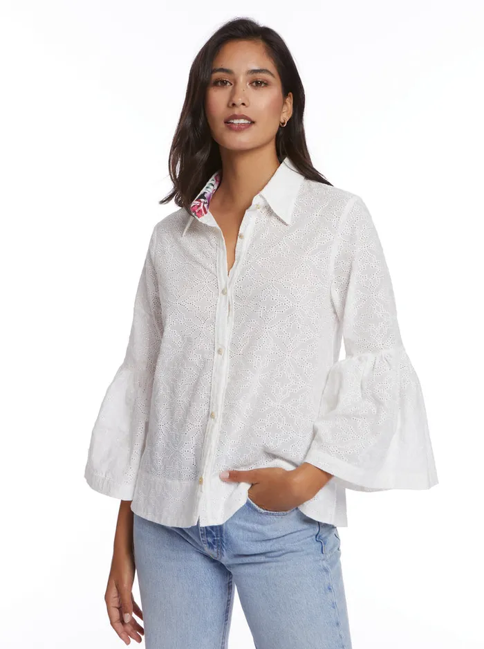 Women Tops Robert Graham HARPER BLOUSE White