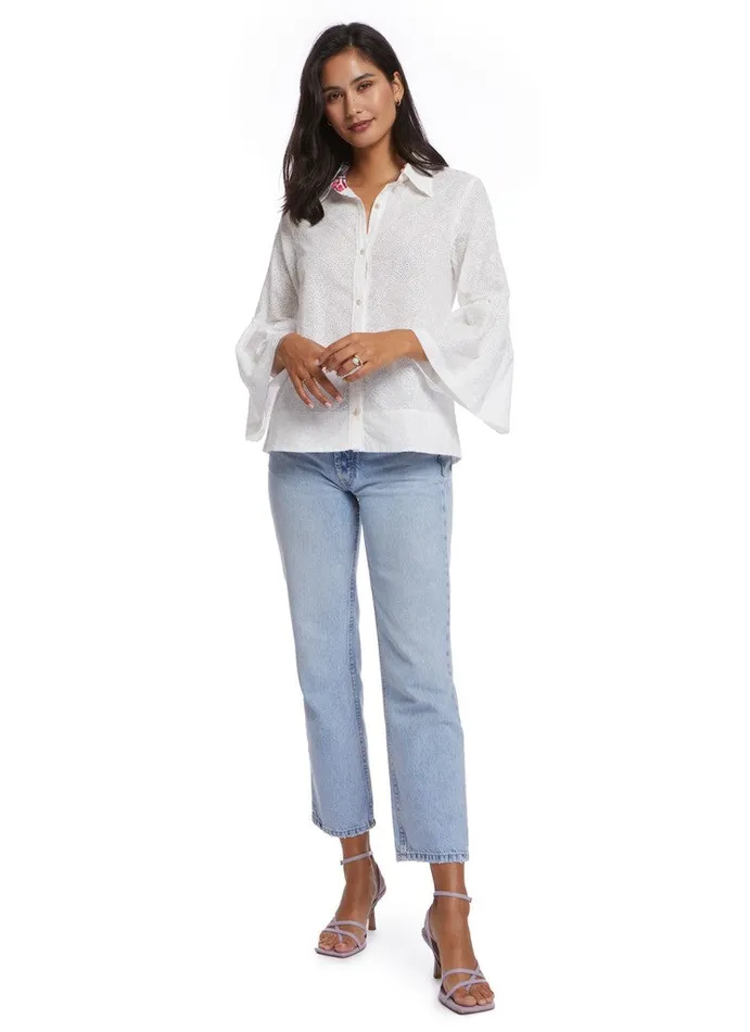Women Tops Robert Graham HARPER BLOUSE White