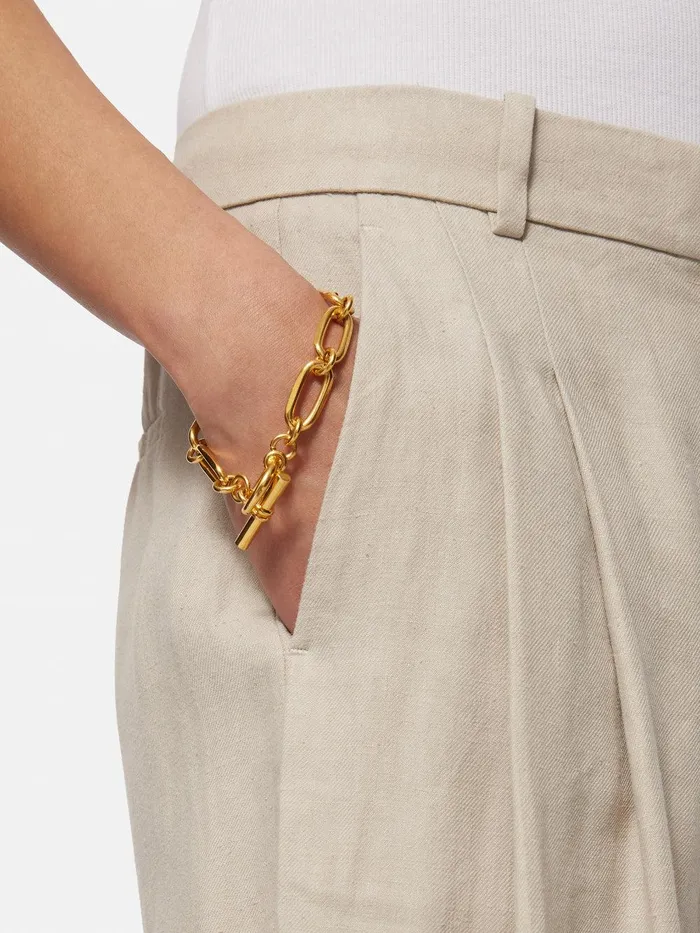 Women Trombone Link Bracelet Gold Jigsaw Jewellery