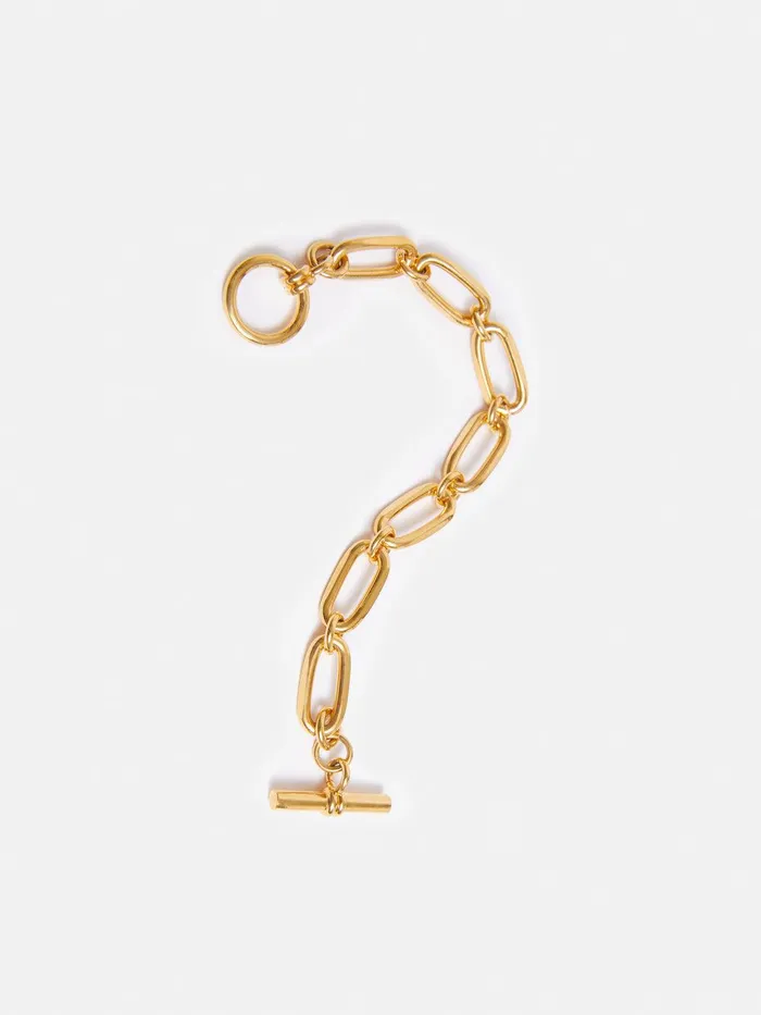 Women Trombone Link Bracelet Gold Jigsaw Jewellery