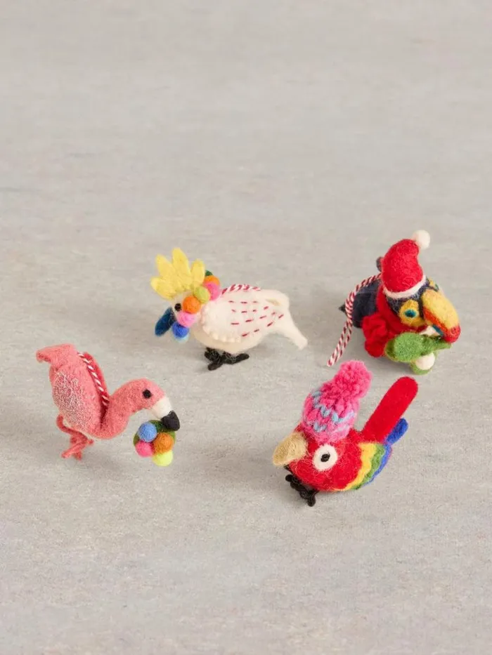 Women Tropical Birds Egg Box Natural Multi White Stuff Decorations