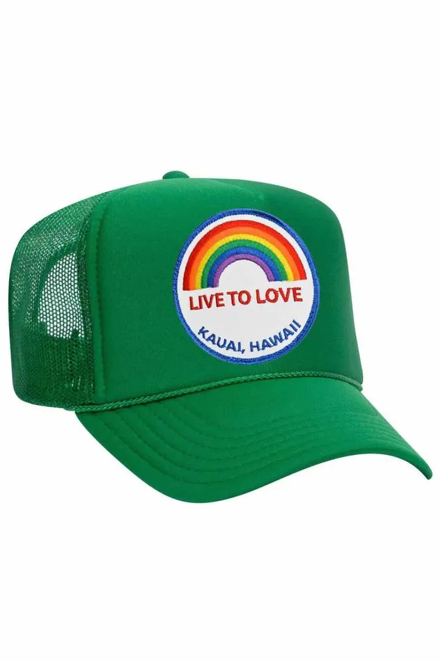 Women Trucker Hats Aviator Nation LIVE TO LOVE VINTAGE TRUCKER HAT Women Trucker Hats Aviator Nation LIVE TO LOVE VINTAGE TRUCKER HAT