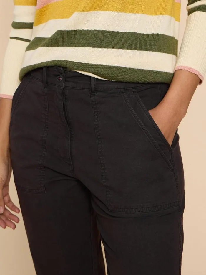 Women Twister Chino Trouser Pure Black White Stuff Trousers Women Twister Chino Trouser Pure Black White Stuff Trousers