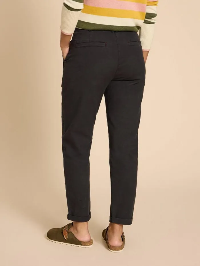 Women Twister Chino Trouser Pure Black White Stuff Trousers Women Twister Chino Trouser Pure Black White Stuff Trousers