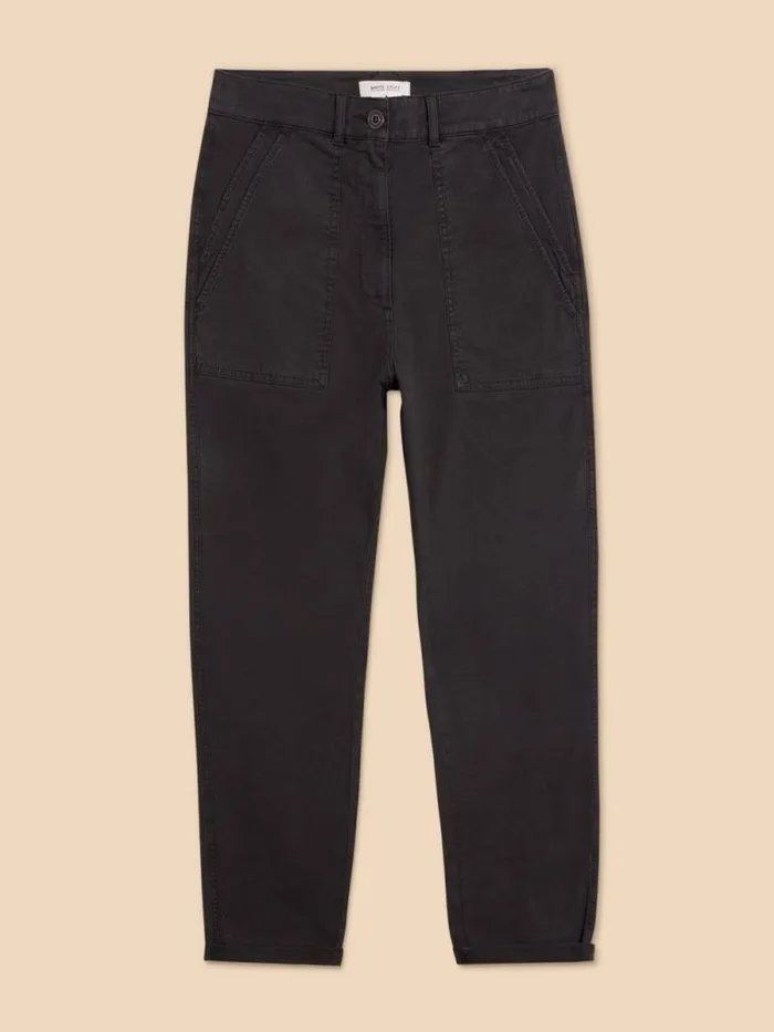 Women Twister Chino Trouser Pure Black White Stuff Trousers Women Twister Chino Trouser Pure Black White Stuff Trousers