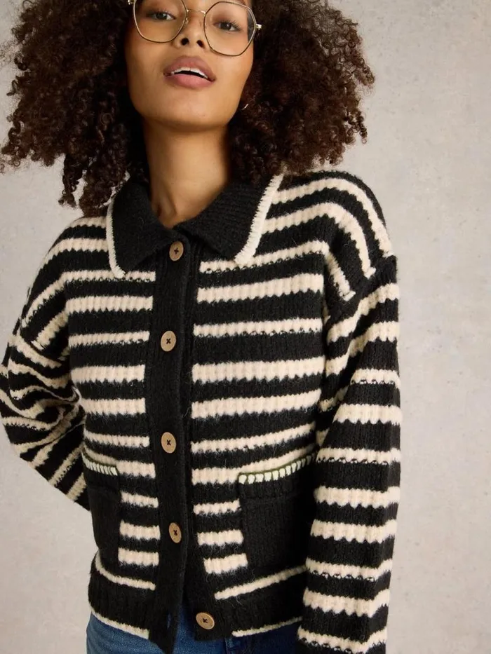 Women TYLER CARDI Black Multi White Stuff Knitwear Women TYLER CARDI Black Multi White Stuff Knitwear