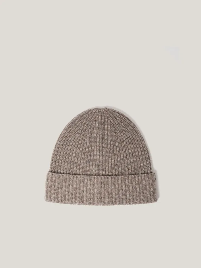 Women Wool Cashmere Blend Beanie Oatmeal Jigsaw Knitwear and Cashmere