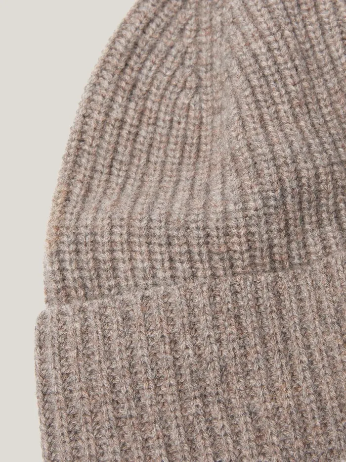 Women Wool Cashmere Blend Beanie Oatmeal Jigsaw Knitwear and Cashmere