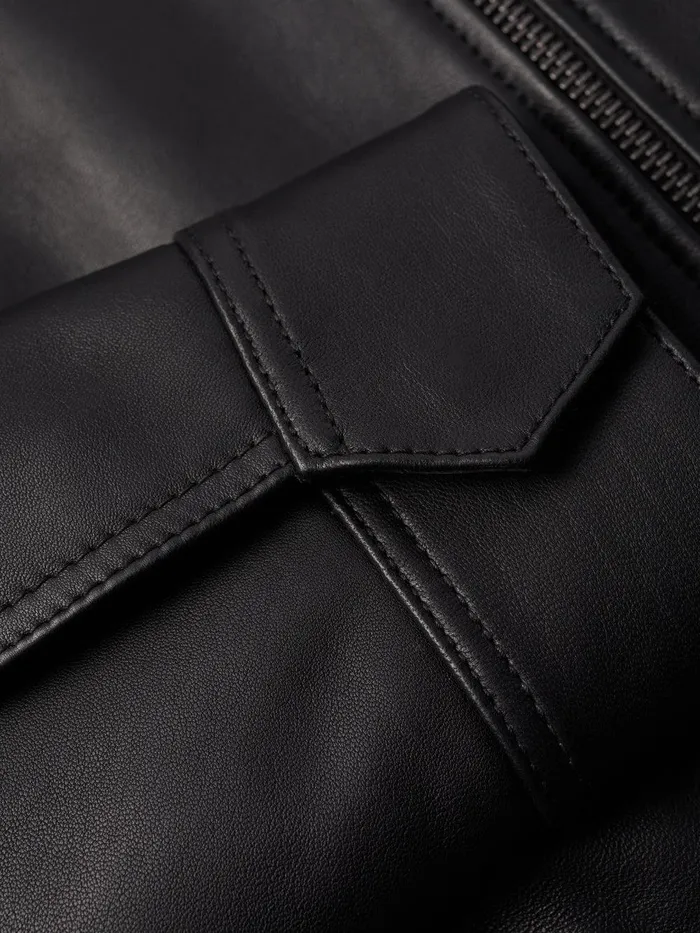 Women Zip Front Leather Biker Jacket Black Jigsaw Coats and Jackets
