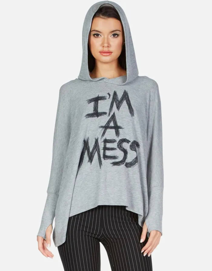 X Wilma X I039m A Mess Heather Grey Women039s Lauren Moshi Hoodies