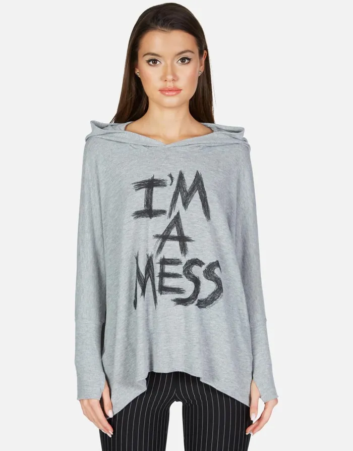 X Wilma X I039m A Mess Heather Grey Women039s Lauren Moshi Hoodies