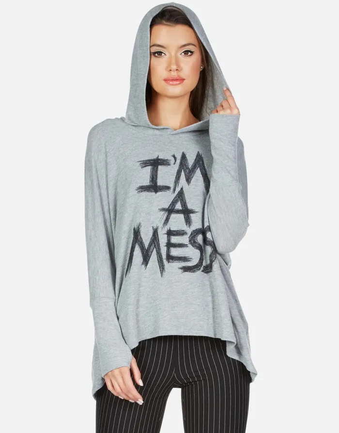 X Wilma X I039m A Mess Heather Grey Women039s Lauren Moshi Hoodies
